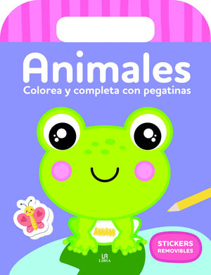 COLOREA Y COMPLETA CON PEGATINAS. ANIMALES